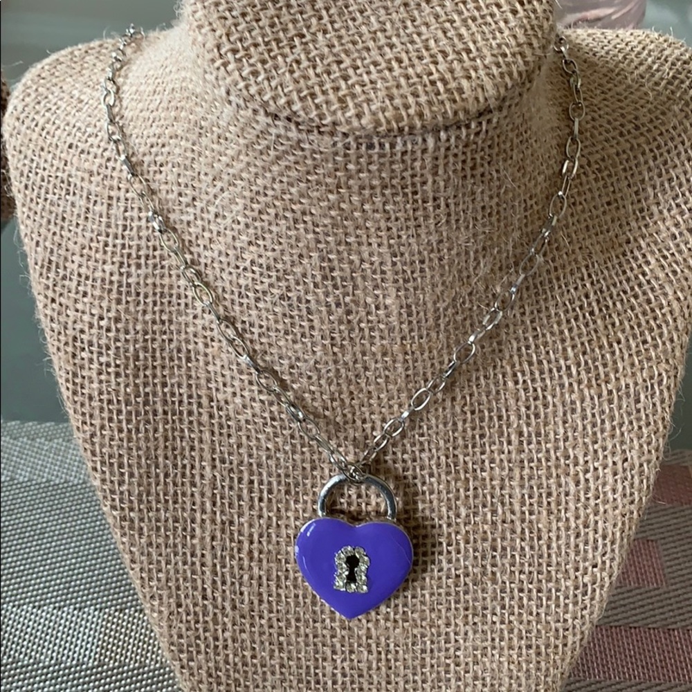 Girls Purple Heart Necklace